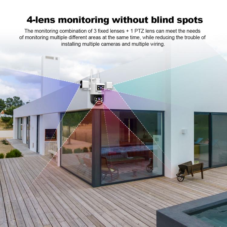SriHome SH066 8MP HD Quad Lens Security Camera, Support Full Color Night Vision / Two-way Audio SriHome SH066 8MP HD Quad Lens Security Camera, Support Full Color Night Vision / Two-way Audio